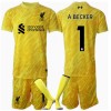 Liverpool Alisson Becker #1 Keeper Tredjedraktsett Barn 2024-25 Kortermet (+ korte bukser)